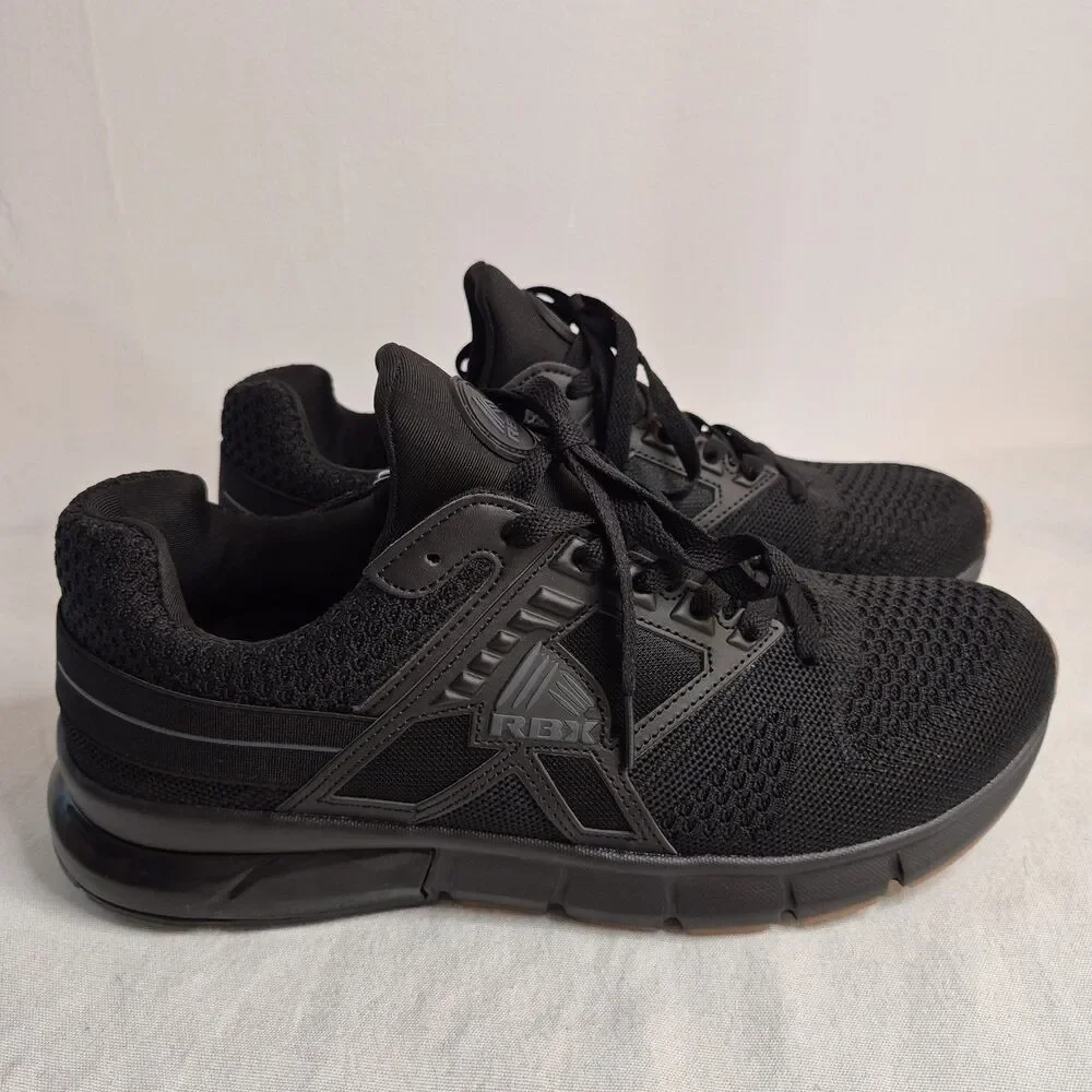 RBX Men's Ormon-K Athletic Sneakers Size 10.5 Black Knit Lightweight Breathable